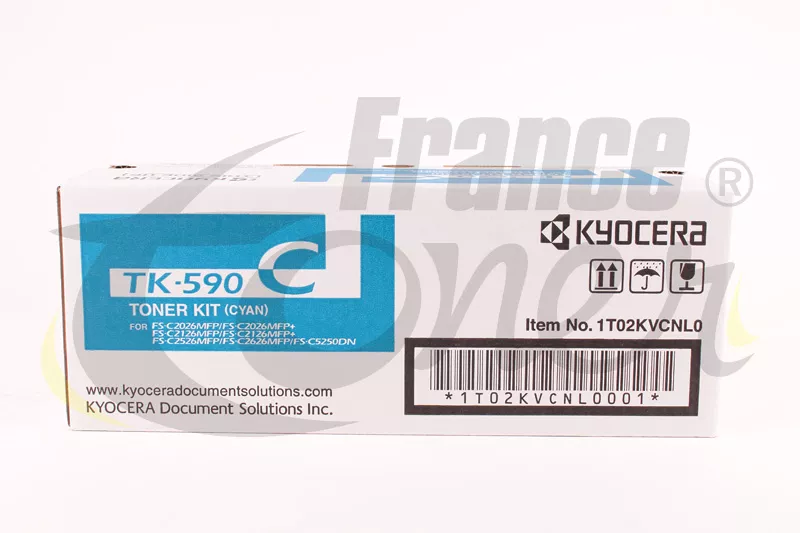 Toner KYOCERA TK590 (TK-590C) - CYAN (bleu) - F...