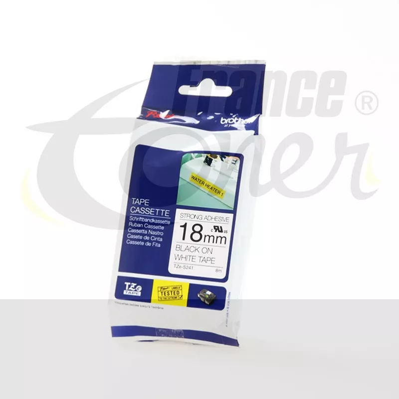 Ruban BROTHER TZE-S241 (TZES241) - NOIR ET BLAN...